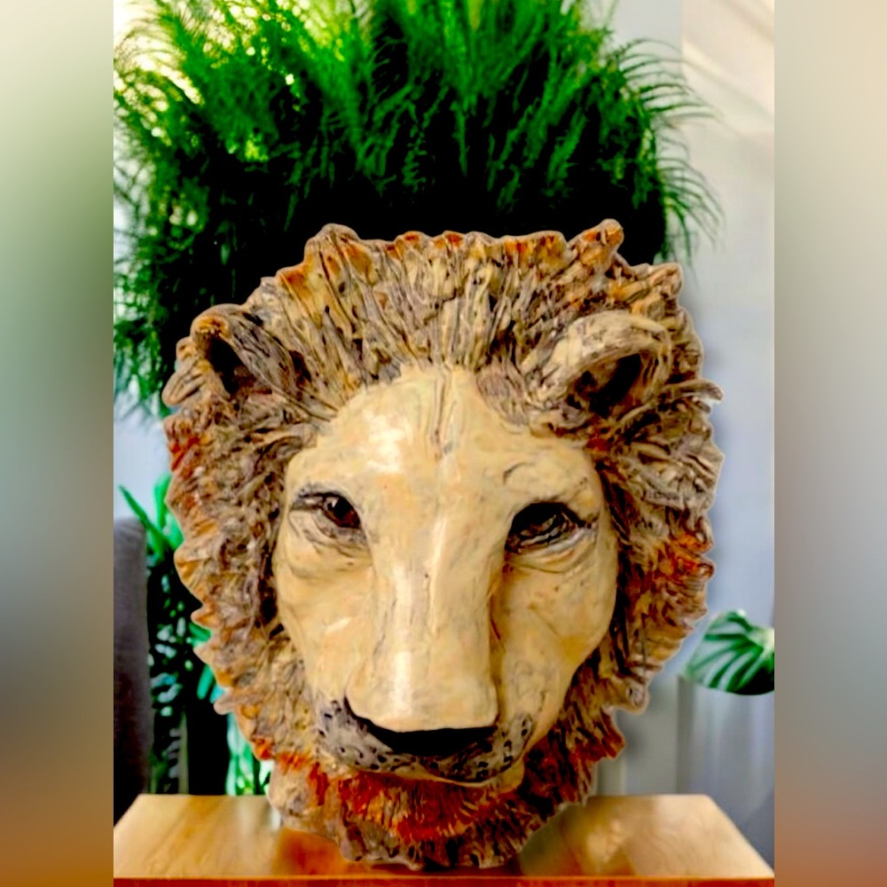 Handmade lion sculpture